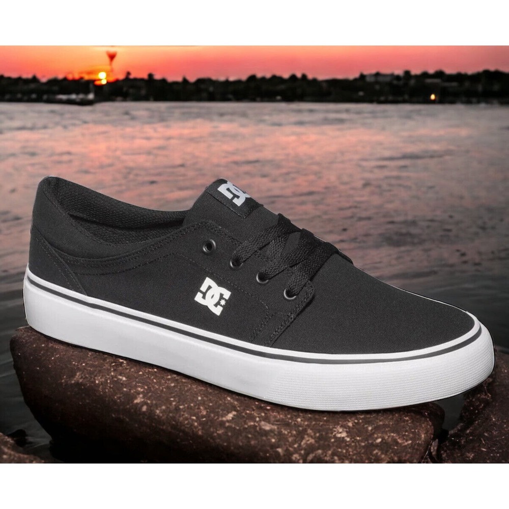 DC Skate SB LifeStyle Bike Shoes Trase Black Canvas Mens 12 Fast Ship NEW